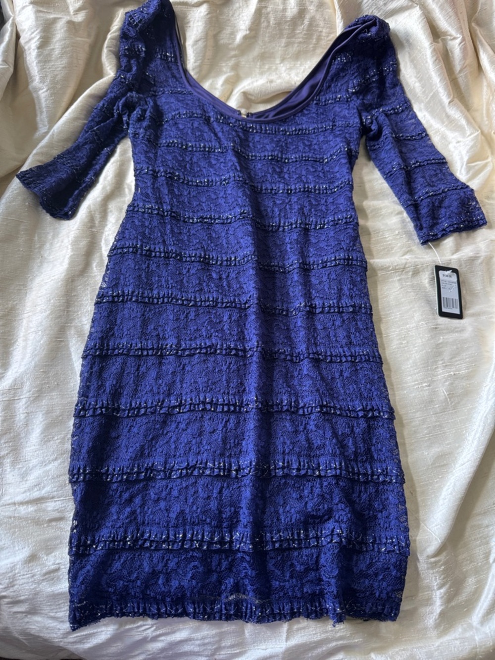 Guess Royal Blue Lace Midi Dress